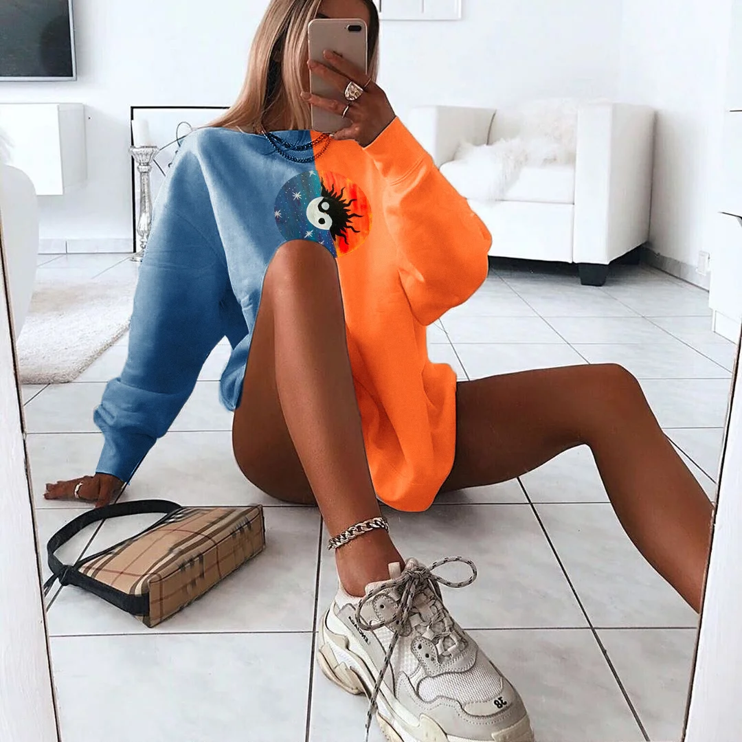 Vintage Blue And Orange Tai Chi Sweatshirt