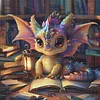 Dragon Reading A Book-11CT Stamped Cross Stitch 40*40cm/15.75*15.75in