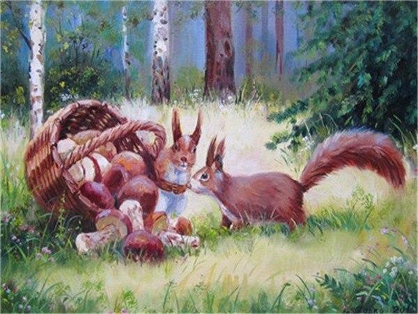 

Forest Squirrels – Paint By Numbers - 40*50CM, 501 Original