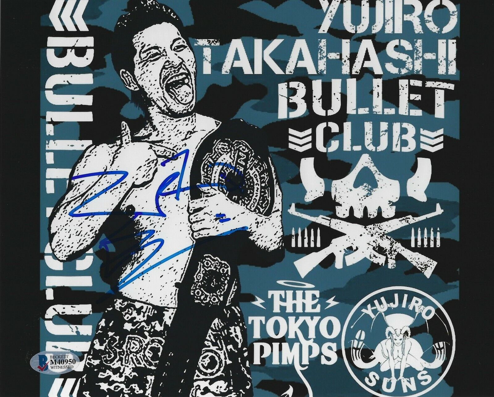 Yujiro Takahashi Signed 8x10 Photo Poster painting BAS COA New Japan Pro Wrestling Bullet Club G