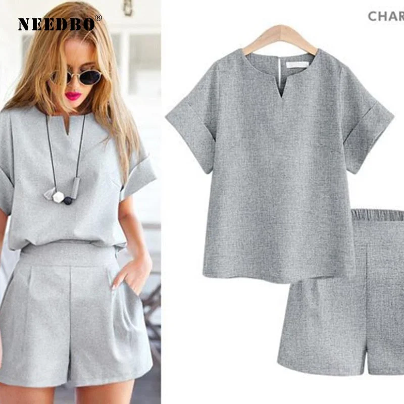 NEEDBO Sexy Womens Two Piece Sets Summer Business Casual Tracksuit Women 2 Piece Outfits for Women Elegant Set for Women Set