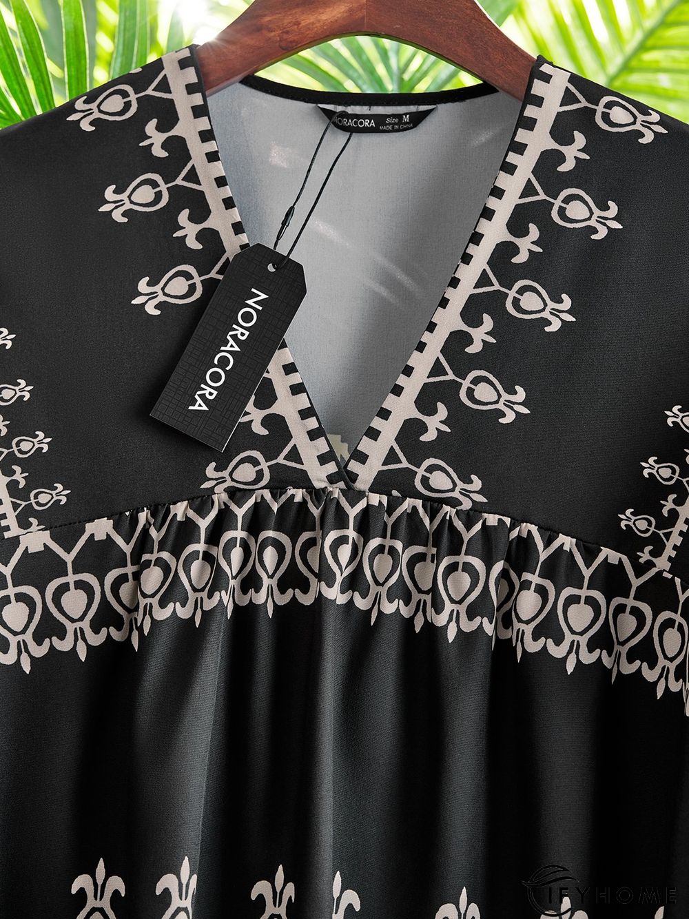 Polyester Fibre Casual V Neck Regular Fit Tunic Top | IFYHOME