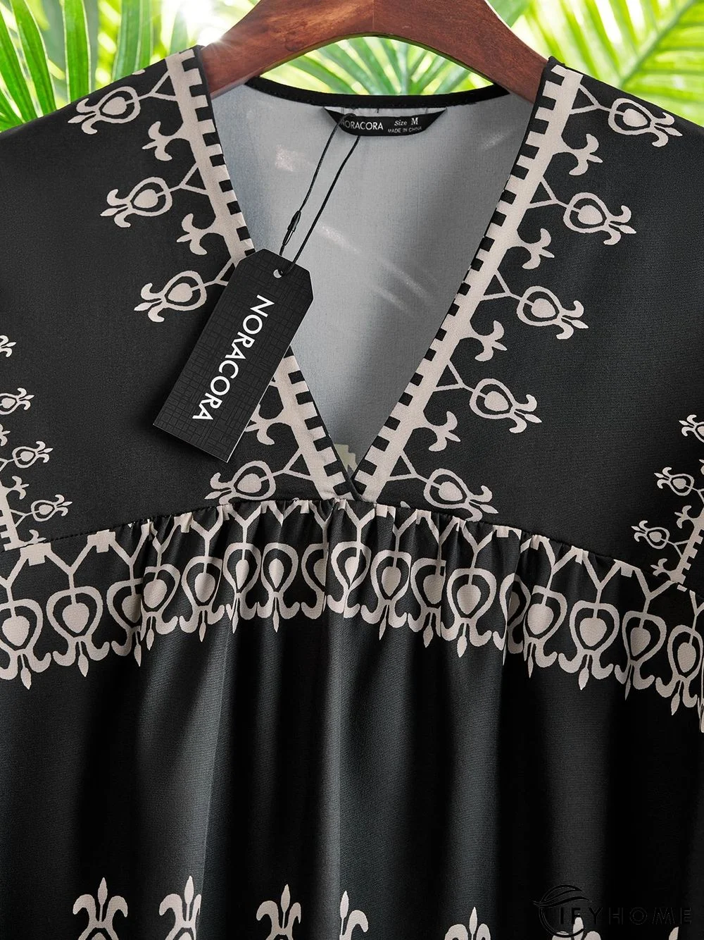 Polyester Fibre Casual V Neck Regular Fit Tunic Top | IFYHOME