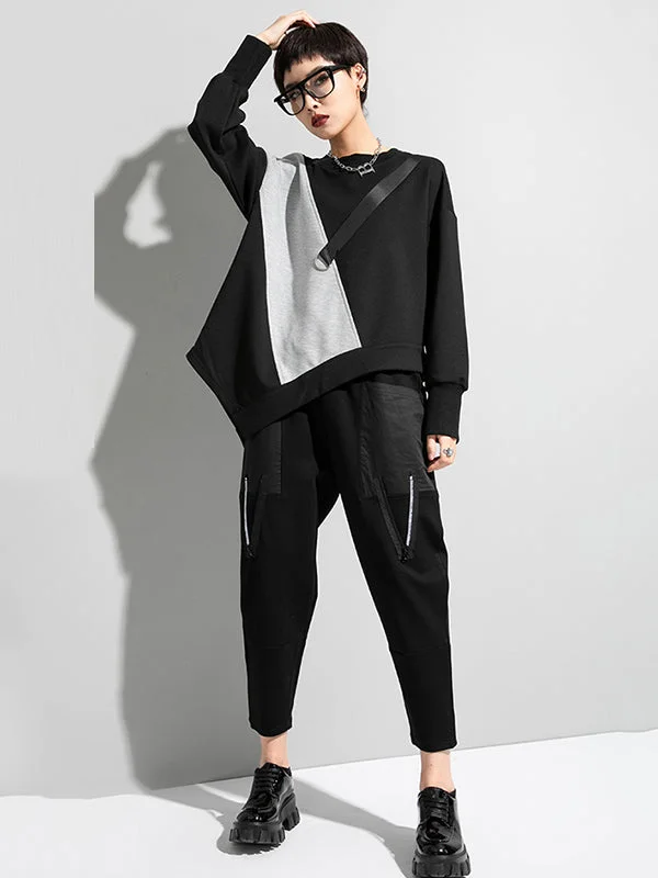 Casual Smart 2 Piece - Grey with African prints contrast on thre left side of shirt