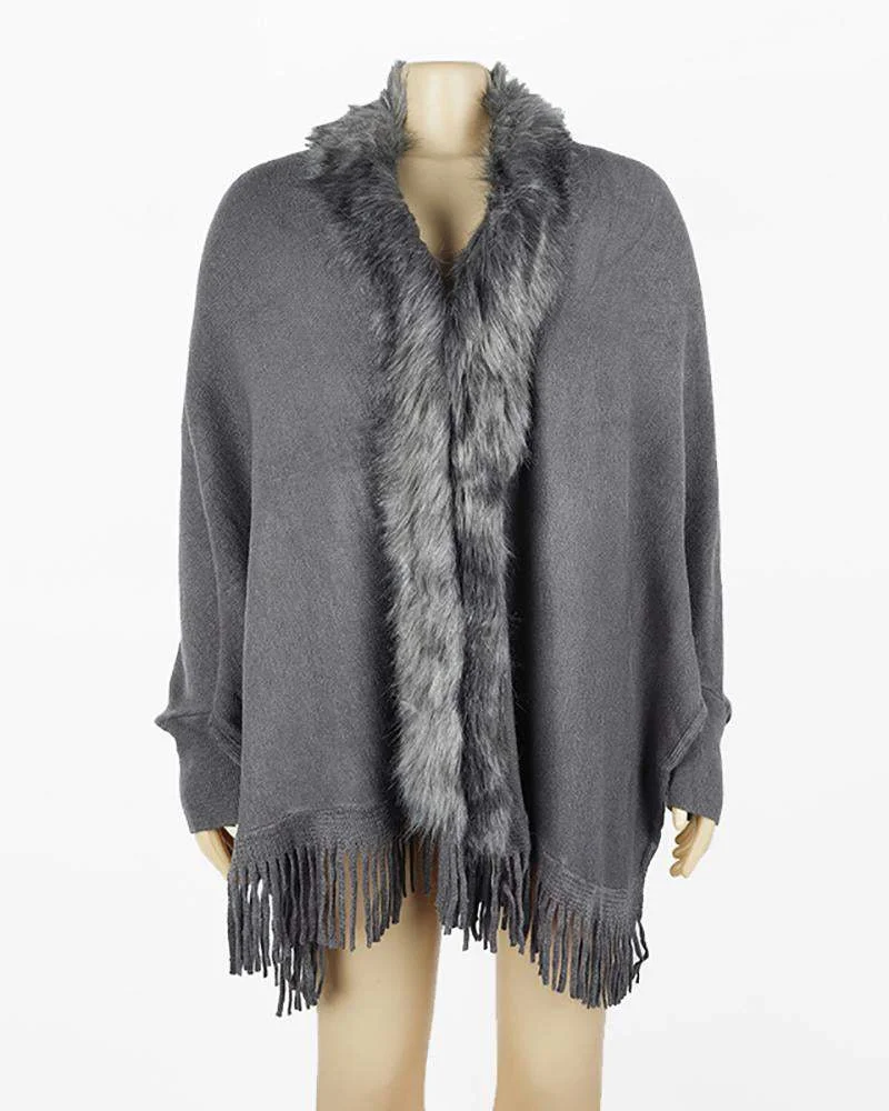 Solid Color Stylish Vintage Long Sleeve Batwing Sleeve Sweater Cardigans