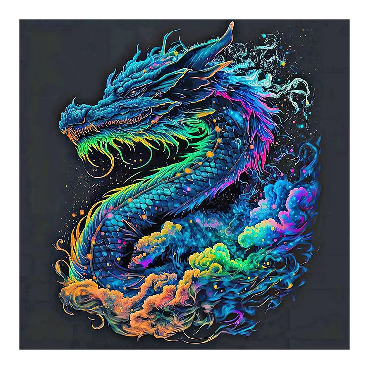 Color Dragon 30*30CM(Canvas) Full Round Drill Diamond Painting gbfke