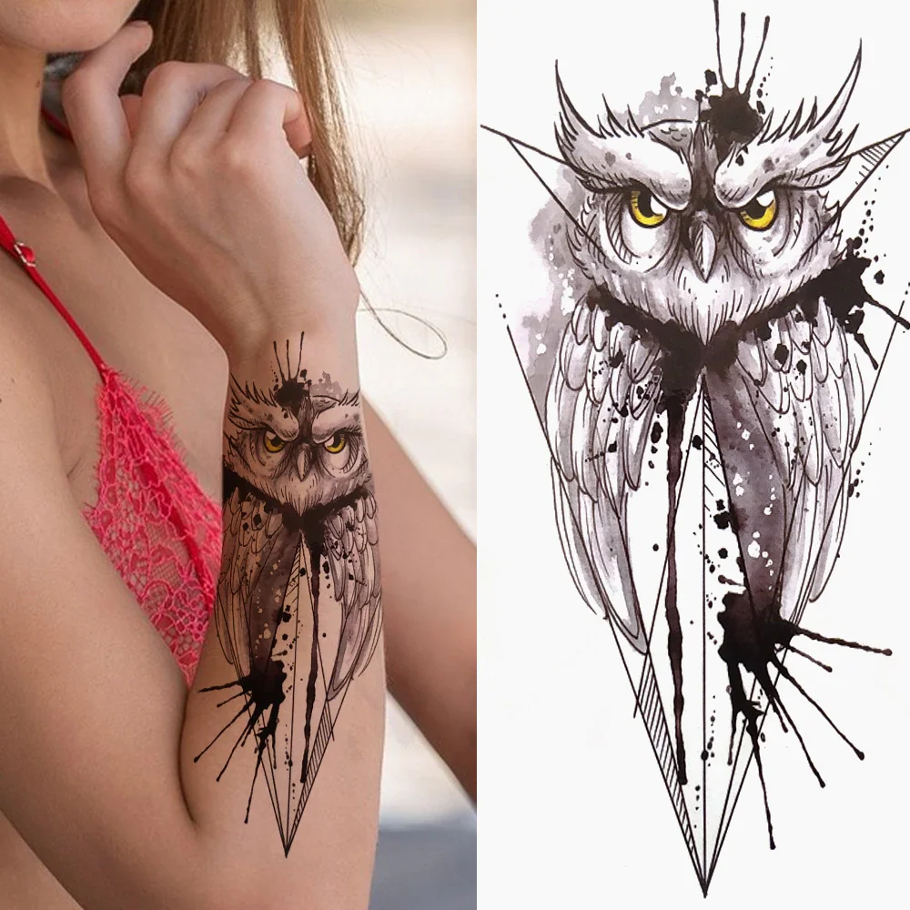 Sdrawing Skeleton King Temporary Tattoo For Women Men Kids Black Deer Dragon Lion Tribal Totem Tattoo Sticker Geometric Tatoo
