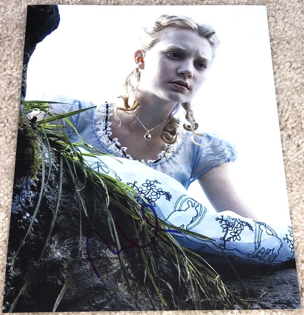 MIA WASIKOWSKA SIGNED AUTOGRAPH ALICE IN WONDERLAND 8x10 Photo Poster painting L w/PROOF