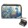 2pcs Peacock Pattern Diamond Painting Fashion Card Holder Compact Coin Purse