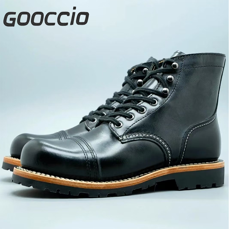 SB182  Waxed Cowhide  8111 Work Boots For Men  GOOCCIO   