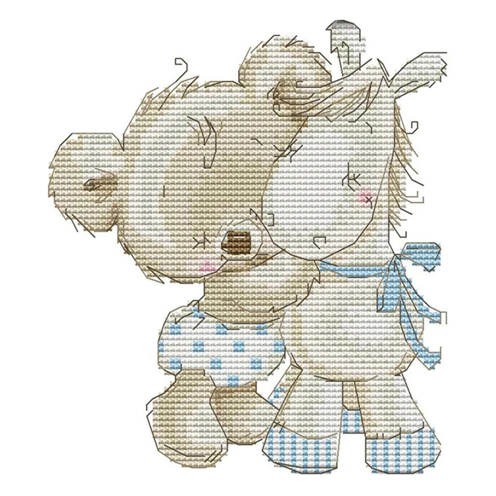 Cross Stitch Kit-Bear Donkey(19*19CM)