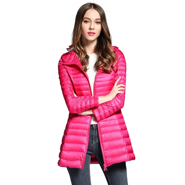 Woherb 2024 New Autumn And Winter Light Down Jacket Female Long Plus Size Hood Slim Plus Plus Size Coat-Outfit Ideas