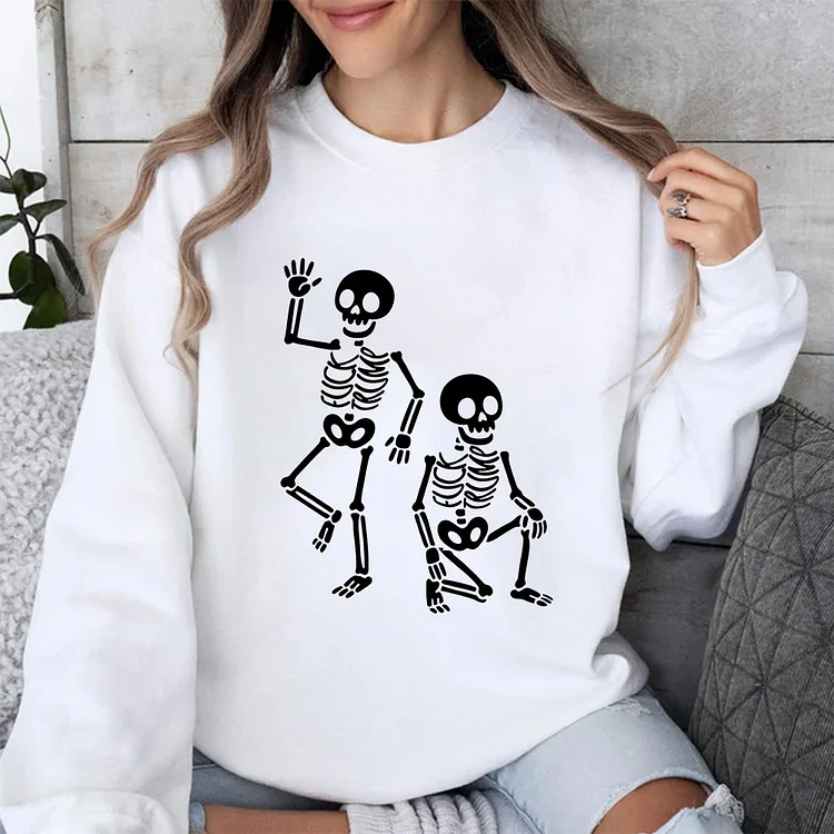 Subtle Skeletons Halloween Funny Spooky Hoodie, Sweatshirt