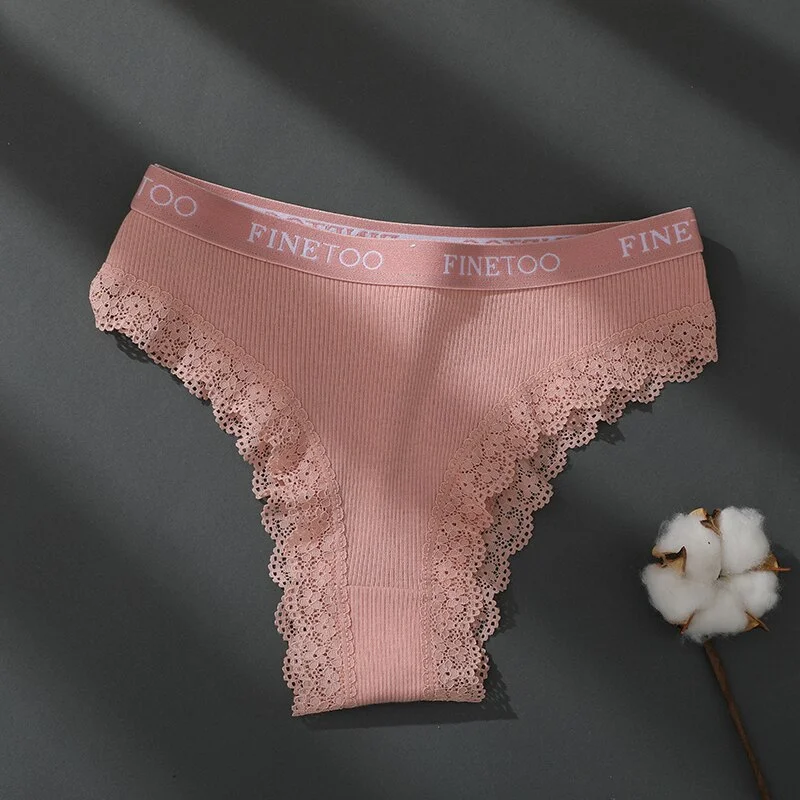 Billionm Women Lace Panties Women's Sexy Cotton Underwear FINETOO Solid Color Brazilian Pants Female Breathbale Intimates Lingerie