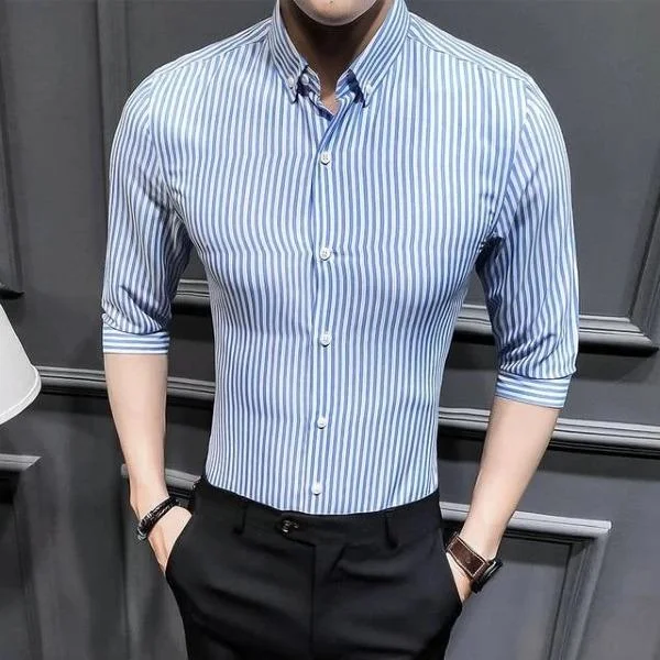 Slim Fit Striped Fashion Men's Casual Shirts