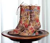 Flower print Boots Canvas Boots Eco fabric Boots Victorian Boots Retro Boots Regency Boots Bohemian Boots 1900 style Boots Boho Booties