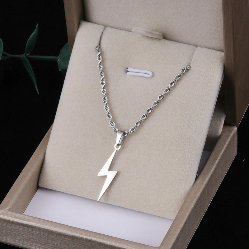 Minimalist IG Style Cross Lightning 304 Stainless Steel Polishing Unisex Pendant Necklace Men Pendant Necklaces