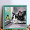 Cat And Birds-11CT Stamped Cross Stitch 40*40cm/15.75*15.75in