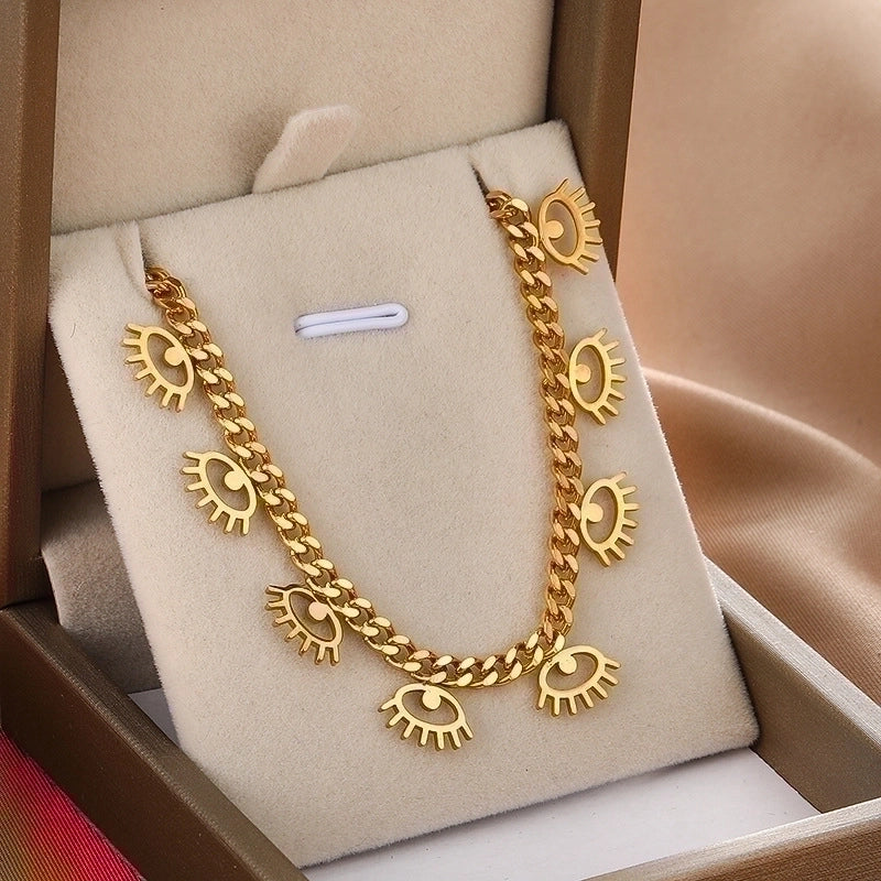 Titanium Steel Minimalist Devil’s Eye Plating Bracelets