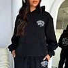 Fashionable Sporty Foam Printed Logo Hooded Two-piece Set by Inlyline