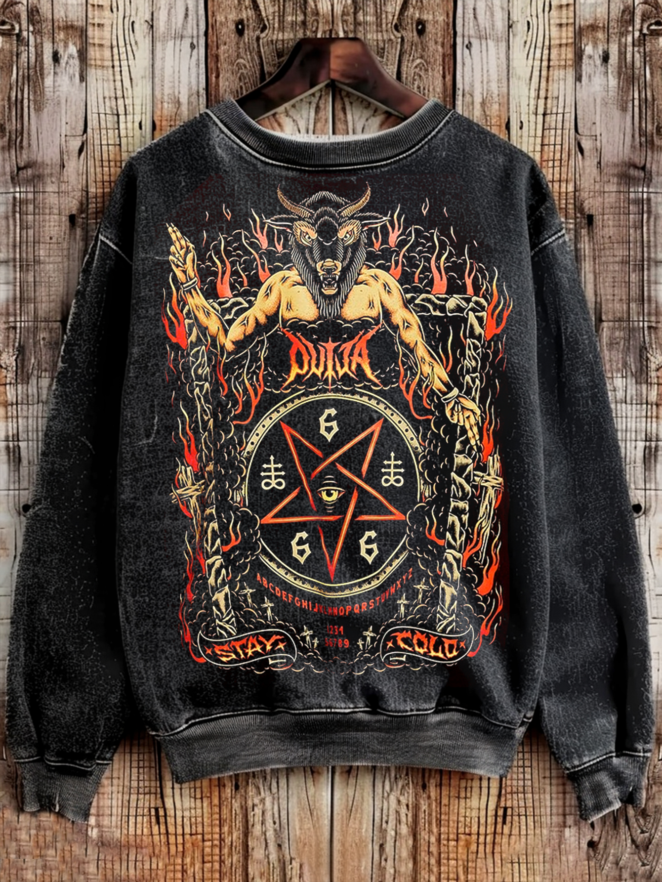 Unisex Front And Back Printed Casual Crew Neck Sweatshirt / Rvogue / Rvogue