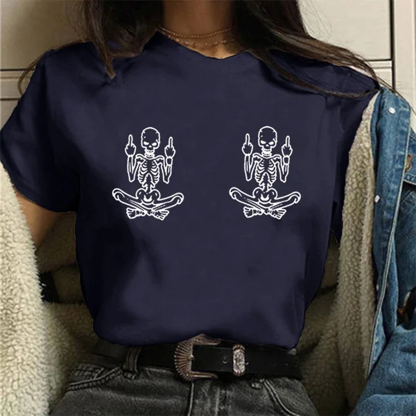 Women's Summer Funny Short Sleeved T-shirts Casual Crew Neck Tees Top Women Clothes Solid Color Shirts