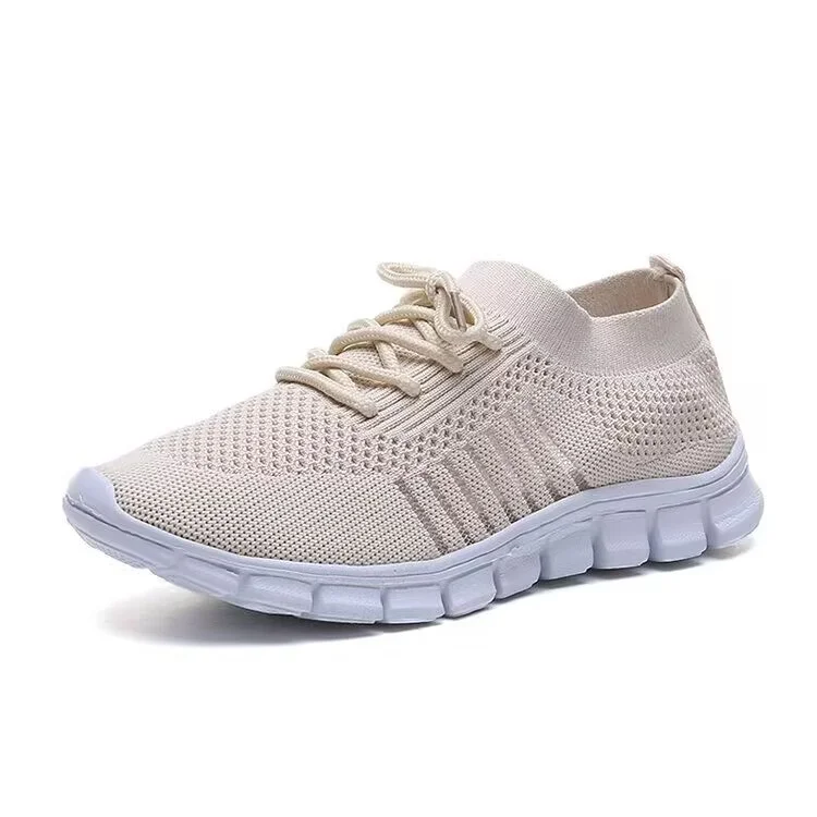 Yyvonne 2025 New Large-Size Women's Shoes Pure Color Tie Hollow Light Casual Sports Shoes