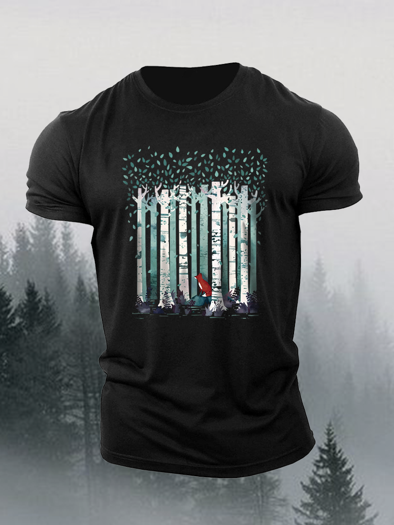 Men's Forest Fox Short-Sleeved Shirt