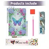Butterflies and Hydrangeas Full DIY 5D Round Drill Diamond Art Kits Large Size 40*60cm Diamond Dots Paintings Picture Arts Craft Diamond Crystal Rhinestones Painting Kits for Adults/Beginners Gift