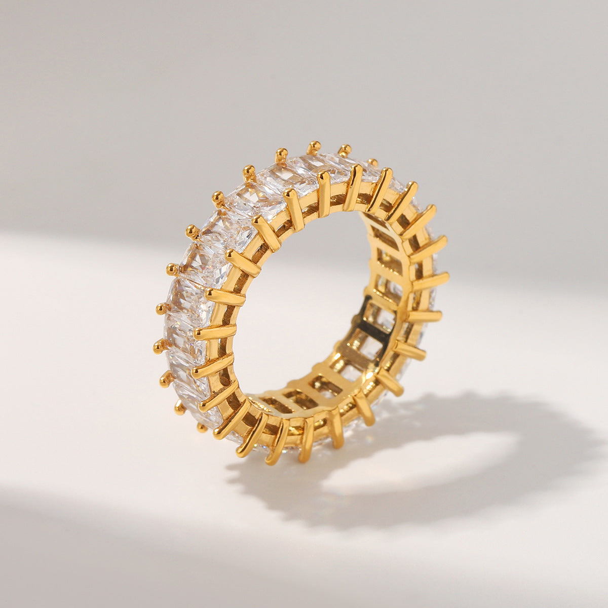 Stainless Steel Ring Inlaid Zircon Ring Female Hand Jewelry Titanium Steel Ring Niche