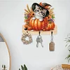 (US Only)Halloween Pumpkin Cat Wood 2D/Flat DIY Diamond Painting Hooks Home Decor Craft