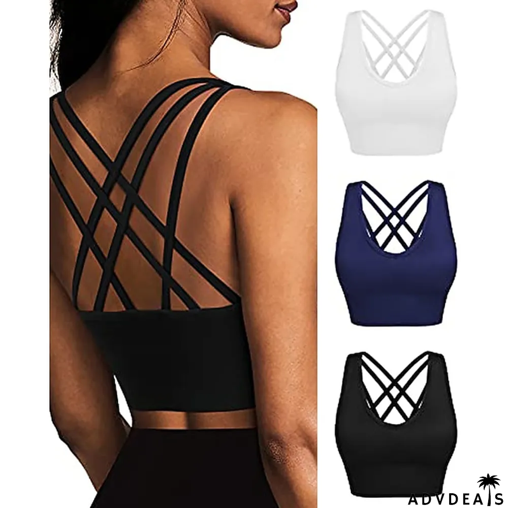 Women's Sports Bras High Impact Seamless Longline Sports Bra for Women Pack with Removable Pad