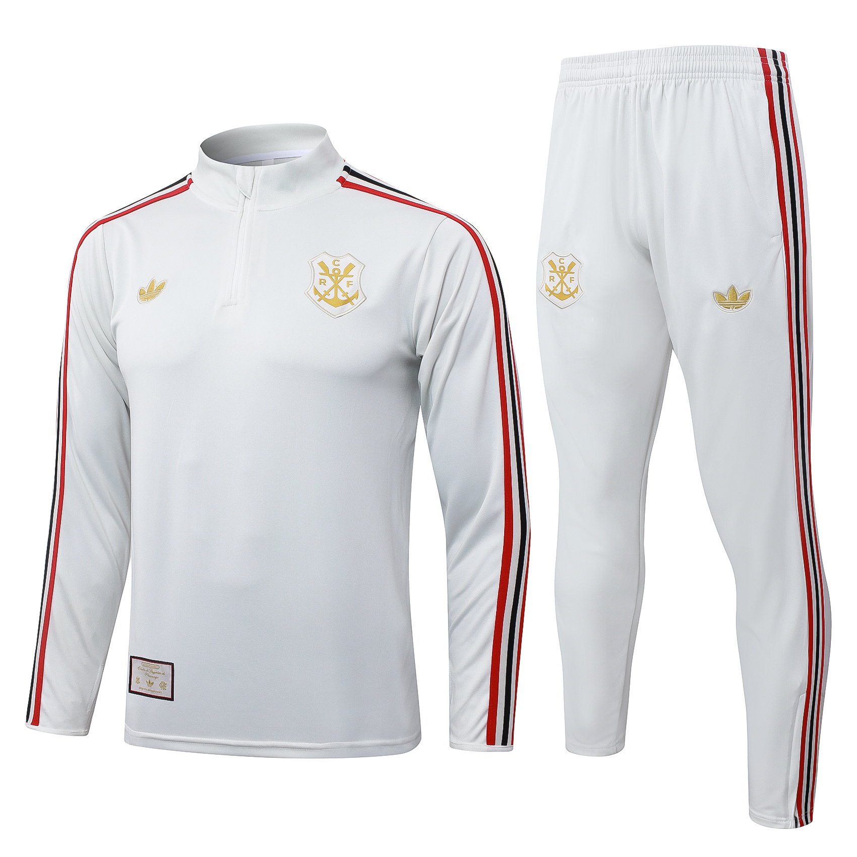 2025/2026 Flamengo Half-Pull Training Suit Light Gray Football Shirt 1:1 Thai Quality