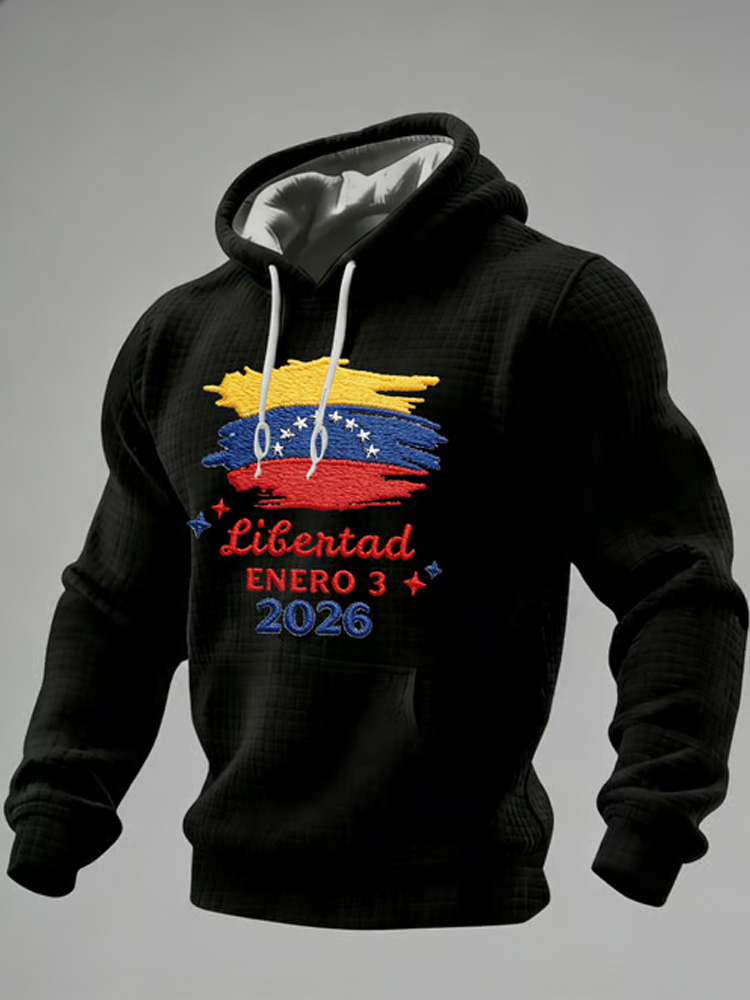 Libertad Venezuela January 3 Freedom Patriotic Flag Classic Men's Pattern Hooded Sweatshirt artswardrobe