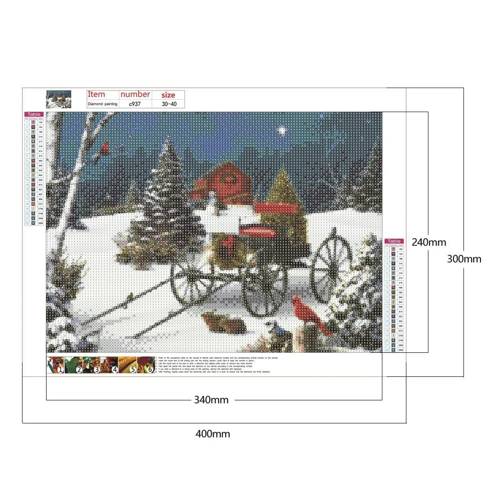 Diamond Painting - Full Round Drill - Christmas Carriage(40*30cm)
