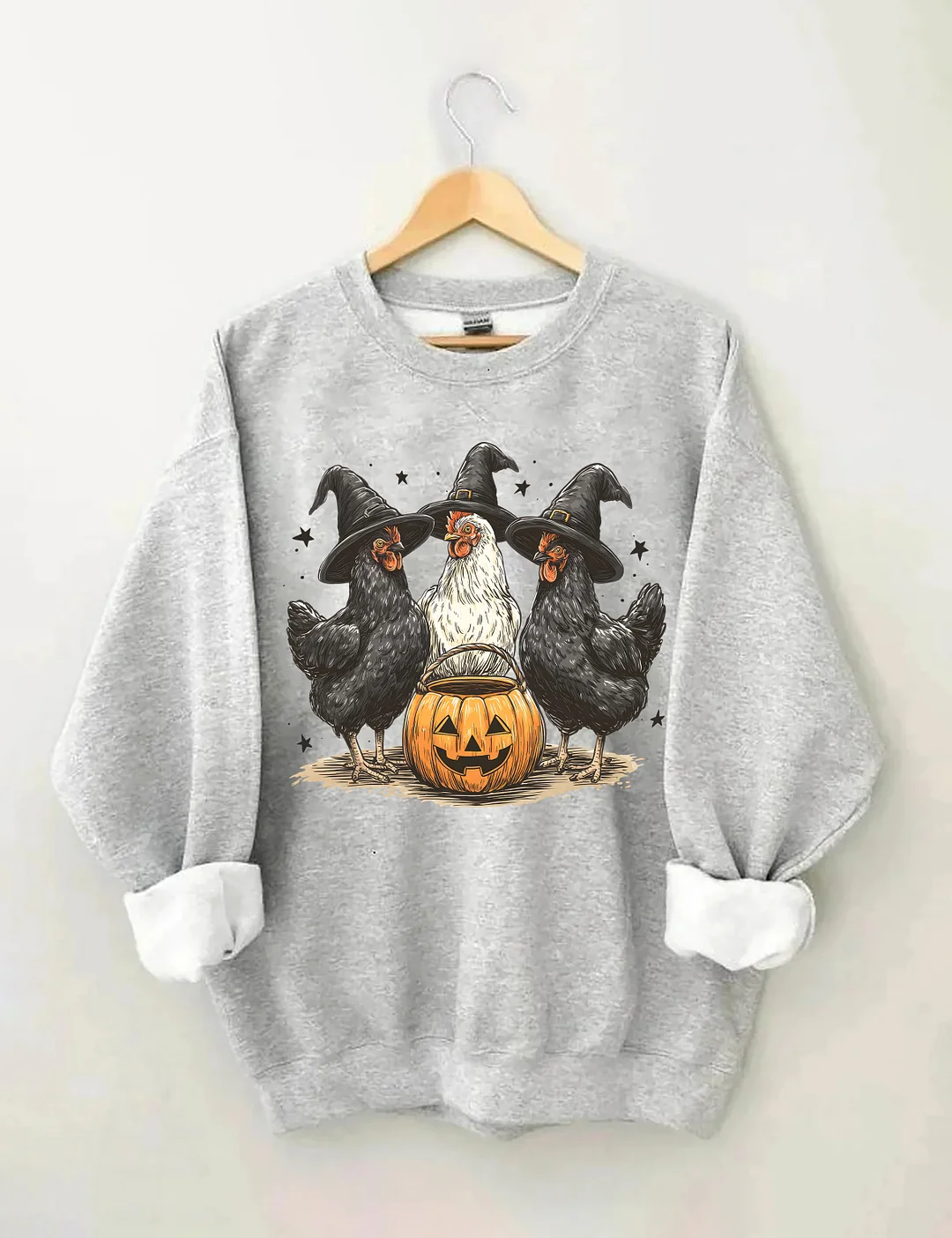 Pumpkin Chicken Fall Retro Halloween Sweatshirt