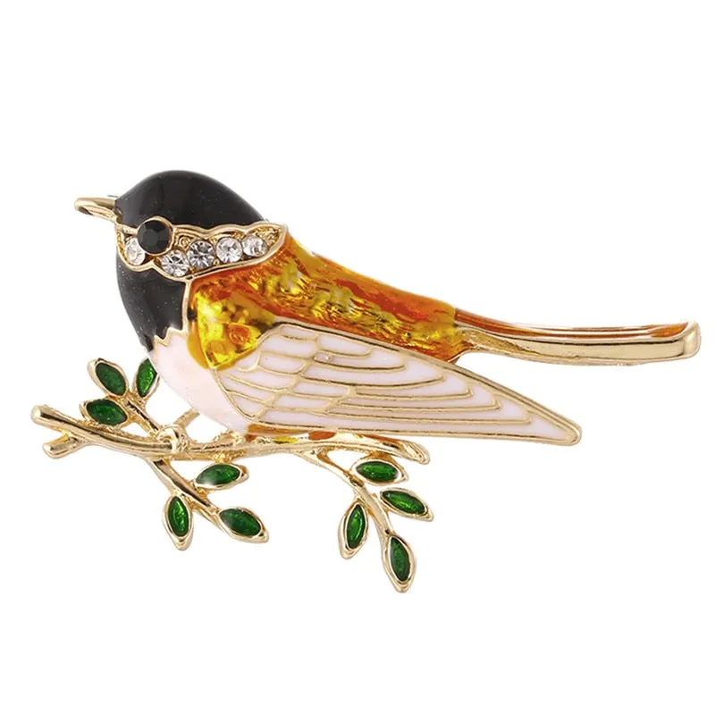 Women Bird Phoenix Owl Swallow Woodpecker Enamel Bird Brooches Women Alloy Brown Grey Bird Animal Party Casual Brooch Pins Gifts