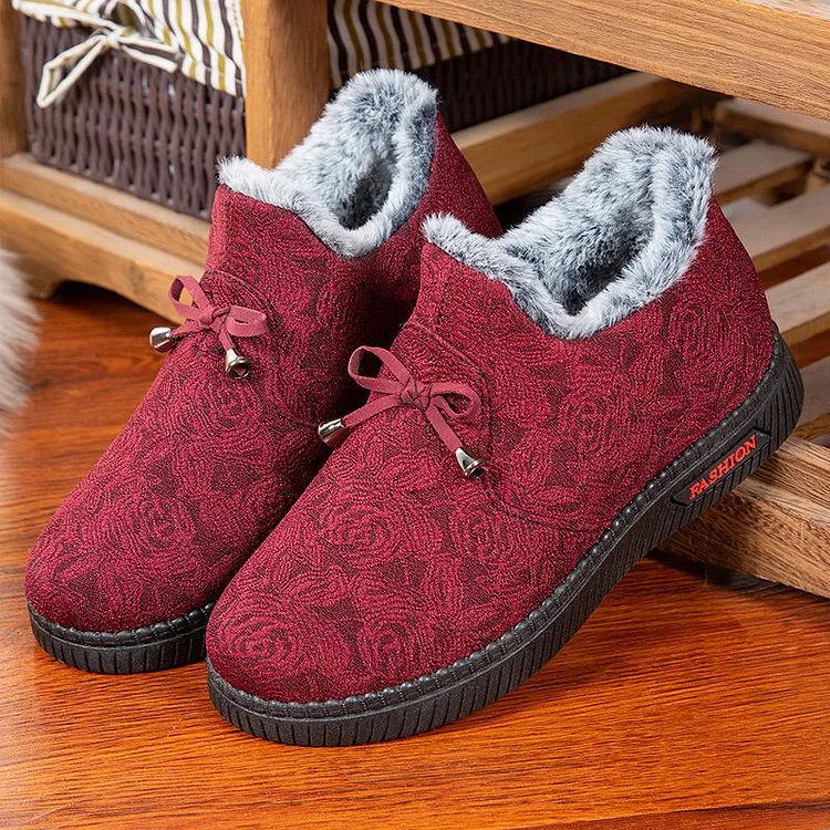 Zapatos de algodón antideslizantes cálidos de lana de invierno