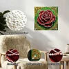 DIY Pearl Painting Red Roses for Home Decor with Frame(25x25cm)