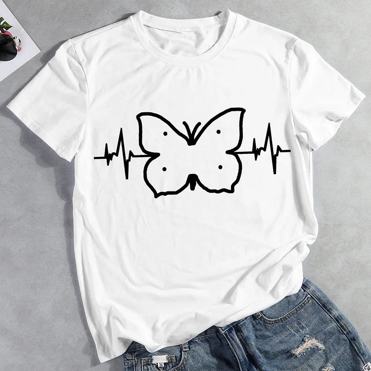 ANB - Heartbeat Butterfly Types Nature Design T-shirt Tee -05359