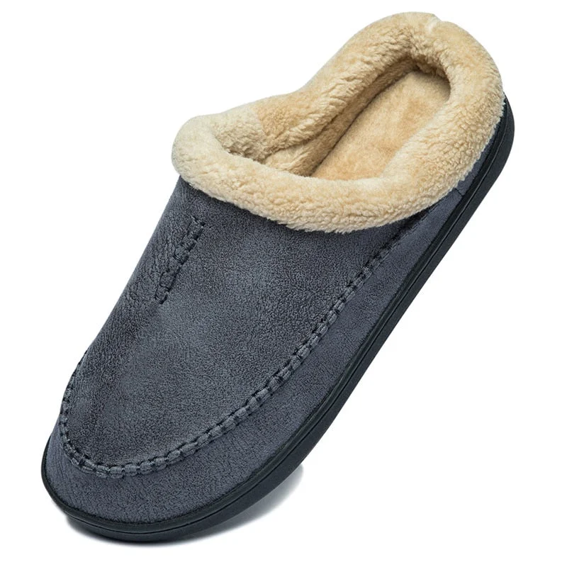 New Winter Men Slippers Home Indoor Warm Shoes Thick Bottom Plush Cotton House Slippers Man Cotton Shoes Large Size 49 50
