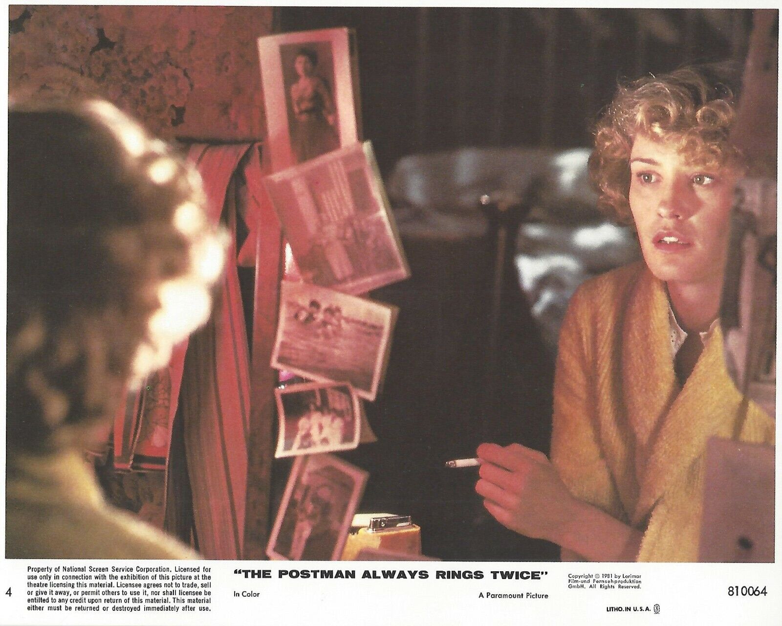 The Postman Always Rings Twice Original 8x10 Lobby Card Poster 1981 Photo Poster painting #4