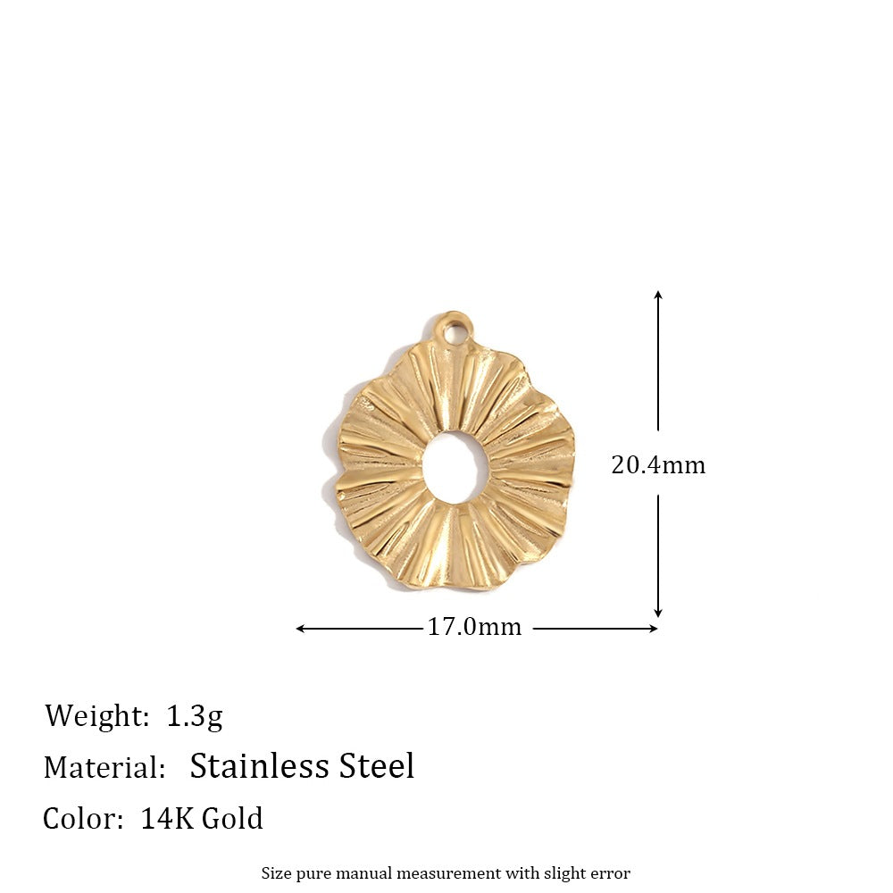 5 Pieces Fashion Irregular Heart Stainless Steel 18K Gold Plated Jewelry Making