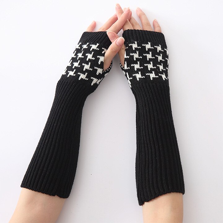 New Women Embroidered Spring Autumn Winter Arm Warmers Sleeves Arms For Woman Girls Solid Color Fingerless Gloves Arm Warmer