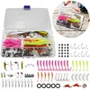 115pcs Fishing Lure Kit Soft and Hard Bait Jig Hooks Sinker Weights Gift for Men