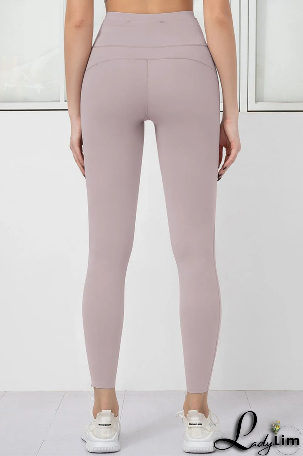 Orange Pink Casual Sportswear Solid Basic Skinny High Waist Trousers