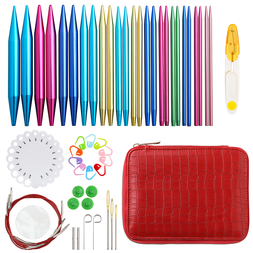 13pair Interchangeable Circular Sweater Needle Crochet Kit with Accessories