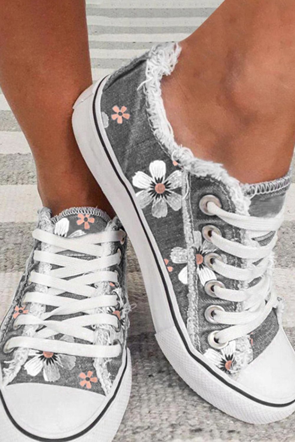 Spring Gentian Floral Flower Casual Canvas Shoes
