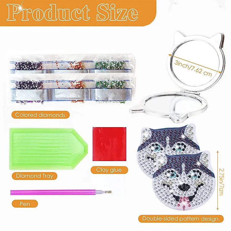 4Pcs Compact Mirror DIY Pocket Mirror ,Small Compact Mirror Folding Purse  Mirror,DIY Kits For Girls