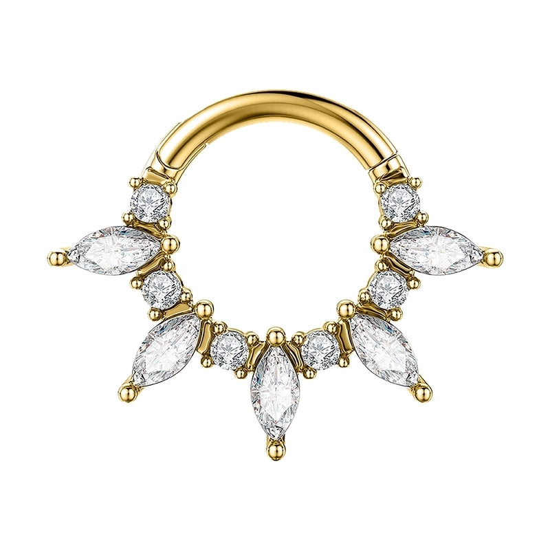 1 Piece Nose Rings & Studs Casual Elegant Vacation Geometric 304 Stainless Steel Inlay Zircon 18K Gold Plated Earrings Nose Ring